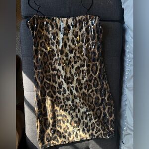Cheetah Print- Viral Sequin Mini Dress